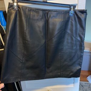 high waisted leather skirt
